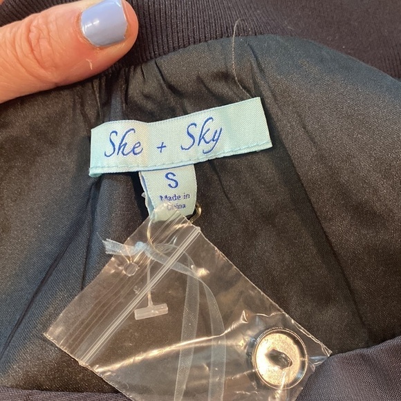 NWT She + Sky Black “Silky” Zip Up Jacket Size Small - Picture 7 of 8